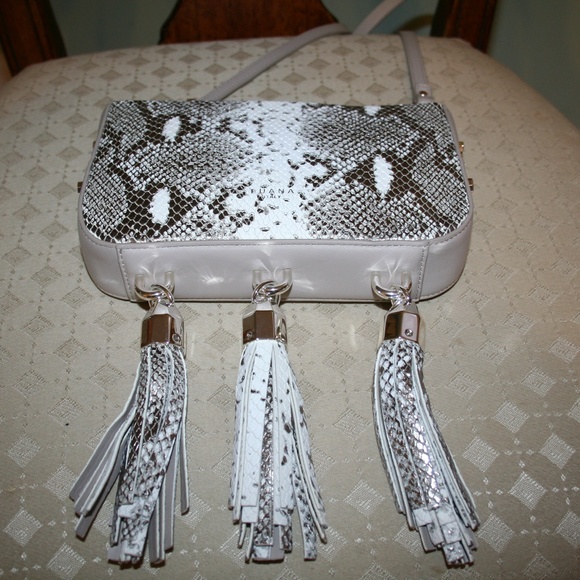 LUANA ITALY Bags Luana Italy Medea Mini Crossbody Pewter Snake